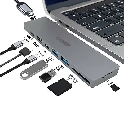 £46.79 • Buy 8 In 1 USB3.0 HDMI PD SD Adapter USB C Hub Docking Station For MacBook Pro/Air