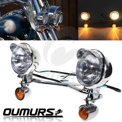 Passing Turn Signal Lamp Driving Fog Spot Light Bar Kit For Harley Motorcycle US • $55.41