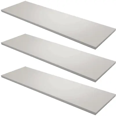 £12.95 • Buy 3 Grey Floating Shelves Wall Shelf Boards 60cm X 18cm Slim
