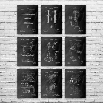 Surgical Patent Posters Set Of 9 Medical Blueprint Doctors Office Art Nurse Gift • $59.95
