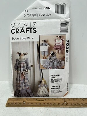 $6.99 • Buy McCall's Crafts Pattern #7029 Faye Wine Cow Kitchen Covers Broom Vacuum Toaster