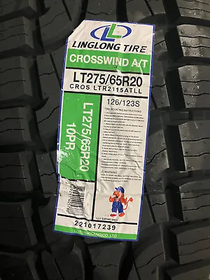 4 New LT 275 65 20 LRE 10 Ply Linglong Crosswind A/T Tires • $799