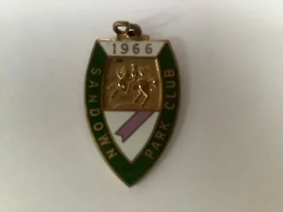 Horse Racing Members Enamel Badge SANDOWN 1966 Gents • £5