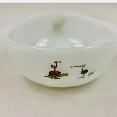 Vintage B.C. Comics Johnny Hart Cereal Bowl Anchor Hocking Fire King Milk Glass • $8.89