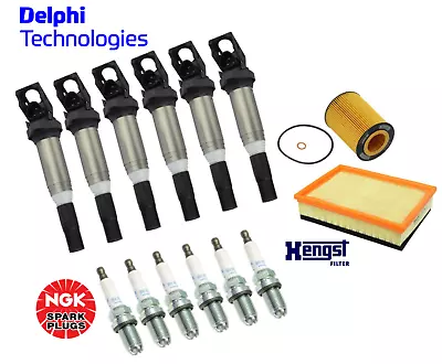 Ignition Coil Spark Plug Air Oil Filter Tune Up Kit 14pcs OEM For BMW E46 E83 85 • $249.78