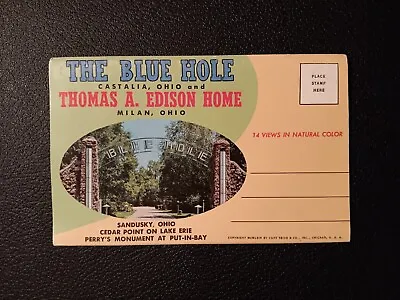 The Blue Hole Milan Ohio 1964 Curt Teich Souvenir Postcard Folder  • $5.99