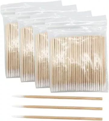 400pcs Microblading Cotton Swab With Wood Handle Small Pointed Tip Head For • £5.99