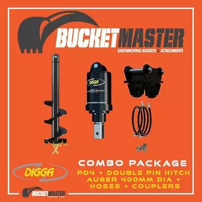 DIGGA AUGER COMBO PACKAGE - PD4 AUGER DRIVE+400Di AUGER +DOUBLE PIN HITCH - FOR  • $3650