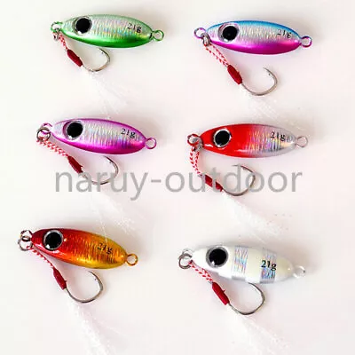 6PCS Micro Lead Metal Jigs Slow Fall Pitch Fishing Lures Sinking Jigging Baits • $11.96