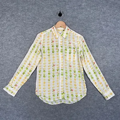 £69.99 • Buy EQUIPMENT Femme Shirt Size XS Womens White Lemon Lime Print 100% Silk Button Up