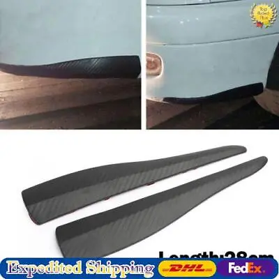 2pcs 28cm Rubber Car Front Rear Bumper Lip Anti-collision Strip Carbon Fiber T2 • $40.61