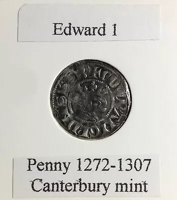 Edward I Silver Penny Canterbury Mint Class 4 1272-1307 Hammered Detector Find • £67.99