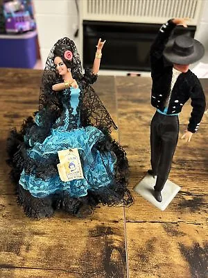 A Pair Of Marin Chiclana Flamenco Dolls Aqua Blue And Black • $24.99