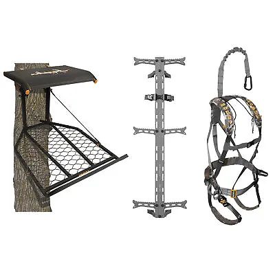 Muddy The Boss XL Tree Stand Ambush Harness & Hawk Set Of 3 Climbing Sticks • $288.99