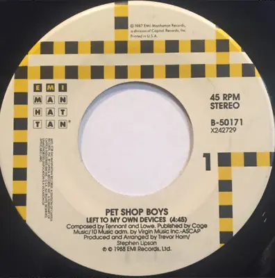 Pet Shop Boys – Left To My Own Devices 45 Rpm Record    • $9.95