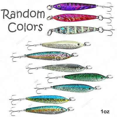15pcs 1oz Fishing Mega Live Baits Metal Lures Luna Jig Holographic Random Colors • $29.94
