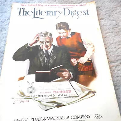 The Literary Digest  Magazine May 14 1921 Post War Africa Map • $9.99