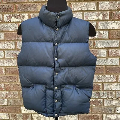 The North Face Brown Label Puffer Vest Small Goose Down Blue Made In USA Vtg 80s • $89.99