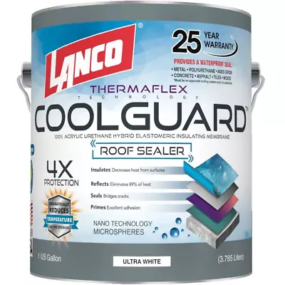 Seal Rubber Roof Coating 1 Gal Coolguard EPDM RV Home Protect Waterproof Paint • $53.08