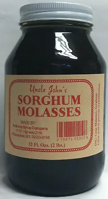 Uncle Johns Sorghum Molasses Syrup 32 Fl Oz Glass Jar • $17.99