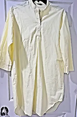 J Peterman Marie Antoinette Night Shirt Yellow Cotton Gown Loungewear Size S • $50