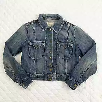 Current/Elliott Snap Women's Size 1 Button Denim Jacket Medium Wash • $32