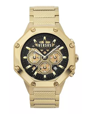 Versus Versace Mens Palestro IP Yellow Gold 45mm Bracelet Fashion Watch • $135