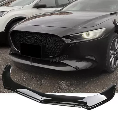 For 19-24 Mazda 3 Hatchback Black Front Bumper Lip Spoiler Splitter Body Kit US • $69.99