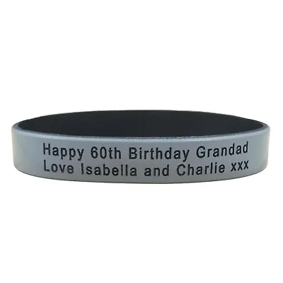 Adults Personalised Wristband Silicone Temporary Band Customised Name XL 228mm • £16.99