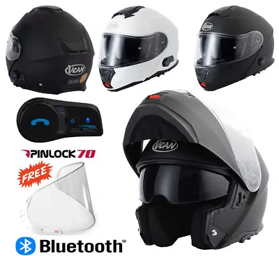 Vcan H272 Bluetooth Flip Front Flip Up Modular Motorcycle Motorbike Helmet White • $261.41