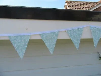 Duck Egg Blue Gemetrical Pvc Garden / Indoor Bunting 3 Mtrs Approx 10ft • £6