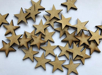 £1.99 • Buy Wooden MDF Stars, Craft Shapes, Embellishments, Choice Of Sizes