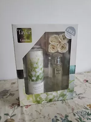 Taylor Of London White Lily Of The Valley Set. Eau De Toilette Talc Soap • £14