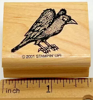 RAVEN CROW SCARY HALLOWEEN Stampin' Up! SPOOKY SPELLS WOOD RUBBER STAMP • $8.95