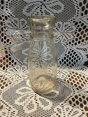 Vtg. One Pint Clear Glass Milk Bottle-queen City Cumberland Md. • $19.99