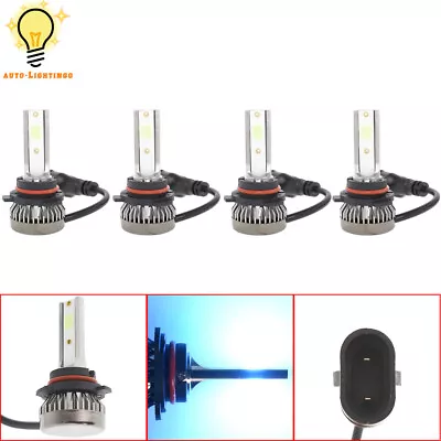 4× Ice Blue Combo COB High/Low Beam Bulbs LED Headlight Bulbs 9005 9006 8000K • $11.28