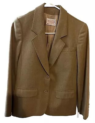 Vintage Pendleton Virgin Wool Tan Tailored Blazer Jacket Pure Size Petite Small • $58.96