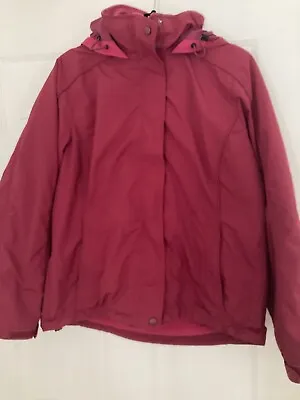 LL Bean 3 In 1 Dark Pink Winter Jacket For Woman Size Medium • $27.99