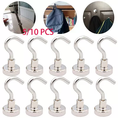 5/10 PCS Magnetic Hooks Heavy Duty Ceiling Hanger Or Hanging Fridge Magnet • £4.99