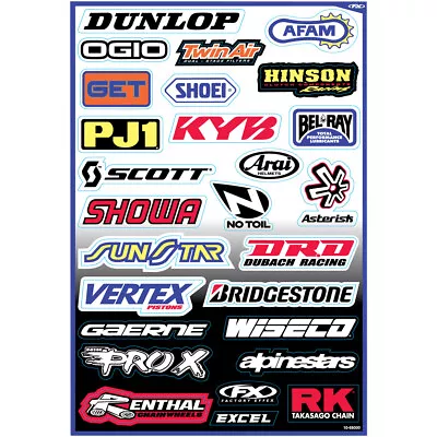 Factory Effex Sponsor Sticker Decal Sheet Alpinestar Ogio Arai Shoei Scott • $22.15