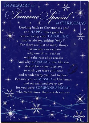 Christmas Grave Card Someone Special  FREE Holder-C105 Memoriam Funeral Memorial • £1.85