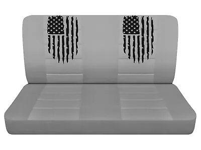 Truck Seat Covers Fits Ford F 100 1953-1978 American Tattered Flag In Grey • $79.99