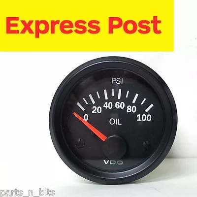 VDO 100 PSI 52mm 12v OIL GAUGE AUTOMOTIVE MARINE 4WD BRAND NEW..! • $59