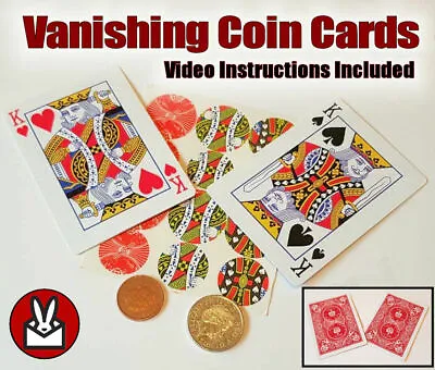 £4.99 • Buy Magnetic Vanishing Coin Cards Magic Vanish Trick 2 Magnetic Gimmick Shim Card