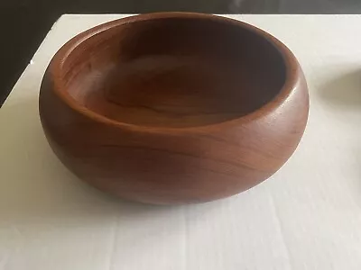 Vintage Teak Wood Salad Serving Bowl Set Of 5 Pieces MCM • $24