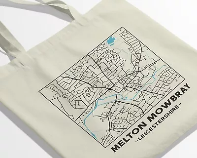 Melton Mowbray - Leicestershire City Street Map Tote Bag • £12.99