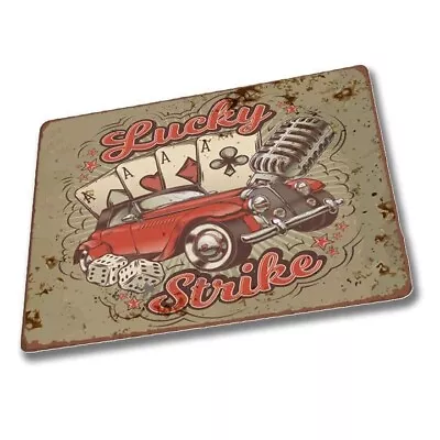 Lucky Strike Casino Las Vegas Hotrod - Metal Advertising Wall Sign 28cm X 41 Cm. • £17