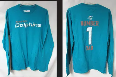 Miami Dolphins Men's Size Large  Number 1 Dad  Long Sleeve T-Shirt C1 5985 • $21.24