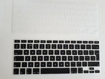 UK EU Keyboard Skin Cover For Apple MacBook PRO 13 A1425 (Retina) Clear & Black • £3.95