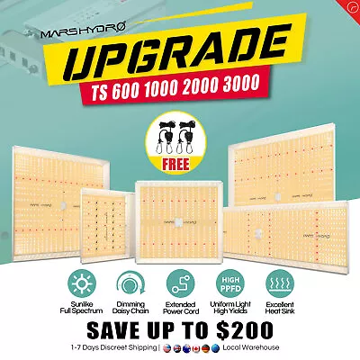 £259.99 • Buy Mars Hydro TS 600 1000 2000 3000 Led Grow Lights Full Spectrum Hydroponic Plants